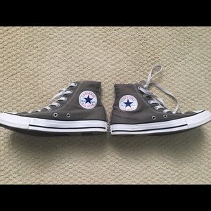 Gray high-top Converse